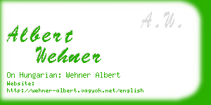 albert wehner business card